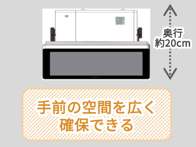 手前の空間を広く確保できる