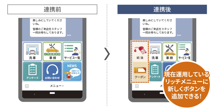 LINEアカウント連携前と連携後