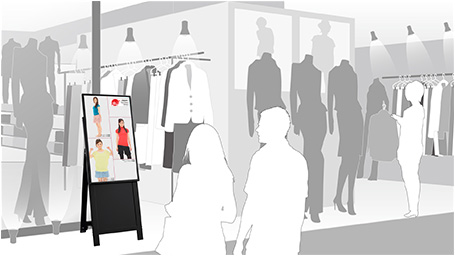 外国語の店舗案内や免税店シンボルマークの表示で来店を促進